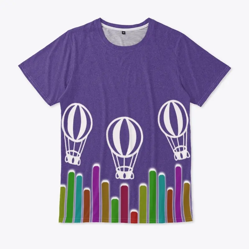 Air Balloons Color Stripes Unisex Tee